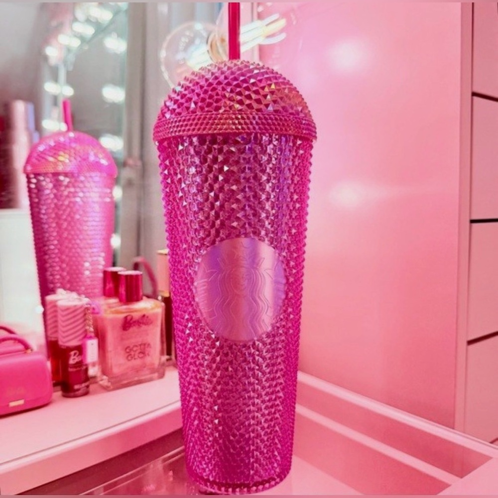Starbucks 2025 Iridescent Pink Domed Studded Venti 24oz cold cup tumbler